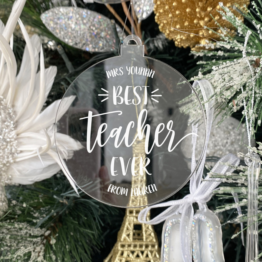 Ornament - Best Teacher Ever (Personalised)