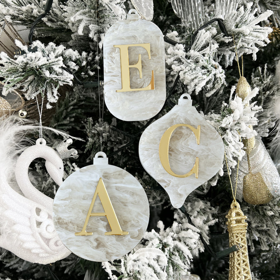Ornament - Luxe Initials (Pearl Edition)