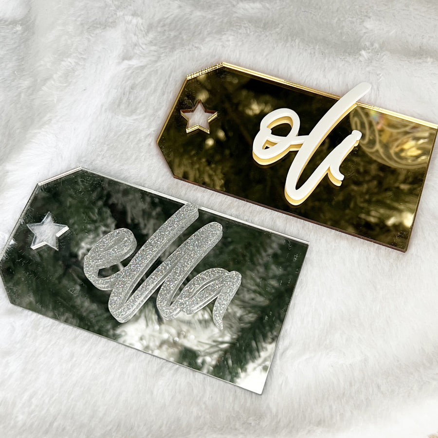 Christmas Decor - Acrylic Santa Sack Tag